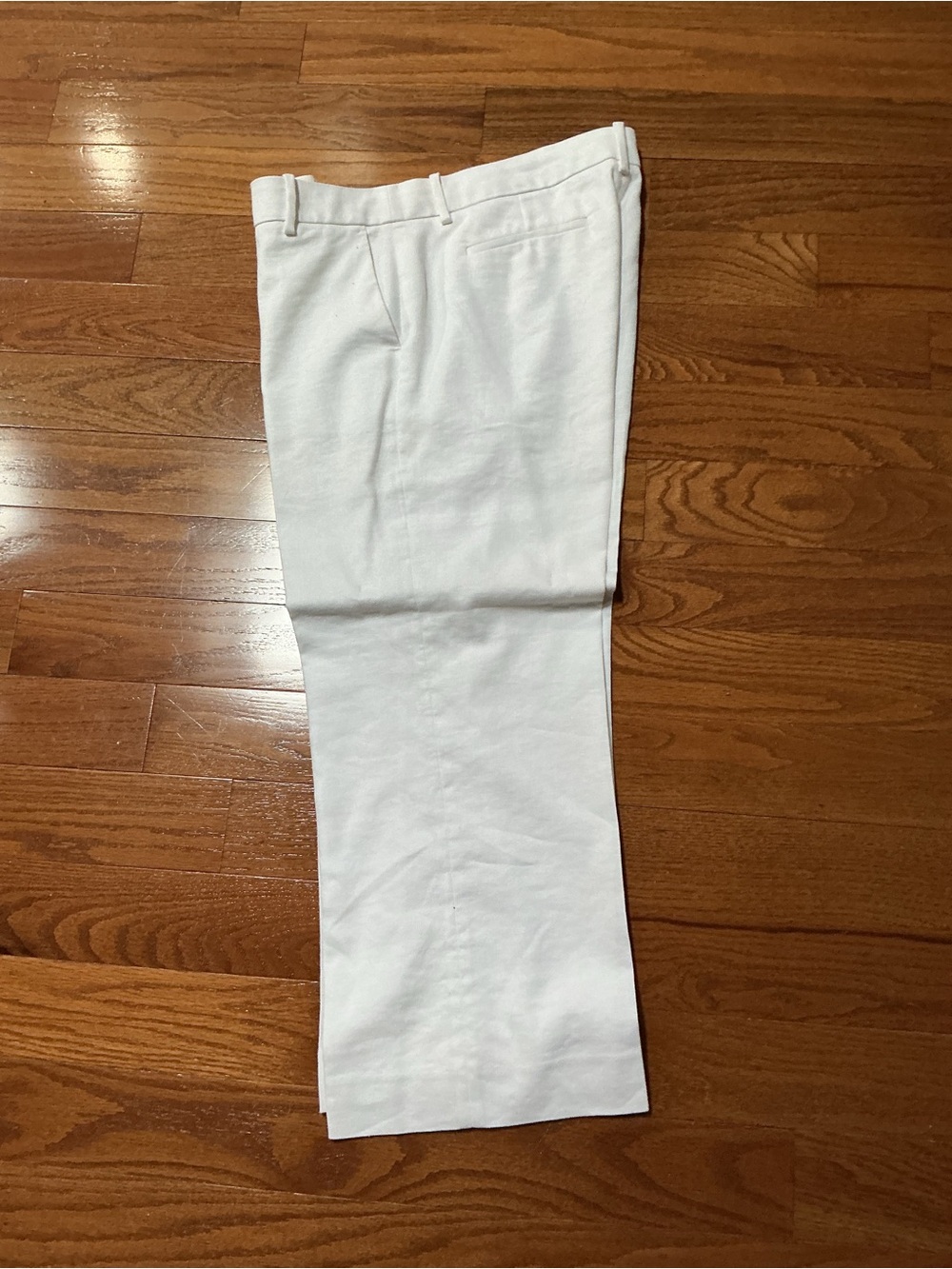 J. Crew White linen blend cropped wide leg pants size 14